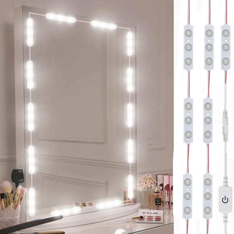Led Vanity Mirror Lights, Hollywood Style Vanity Make Up Light, 10ft Ultra Bright White LED, Dimmable Touch Control Lights Strip, for Makeup Vanity Table & Bathroom Mirror, Mirror Not Included