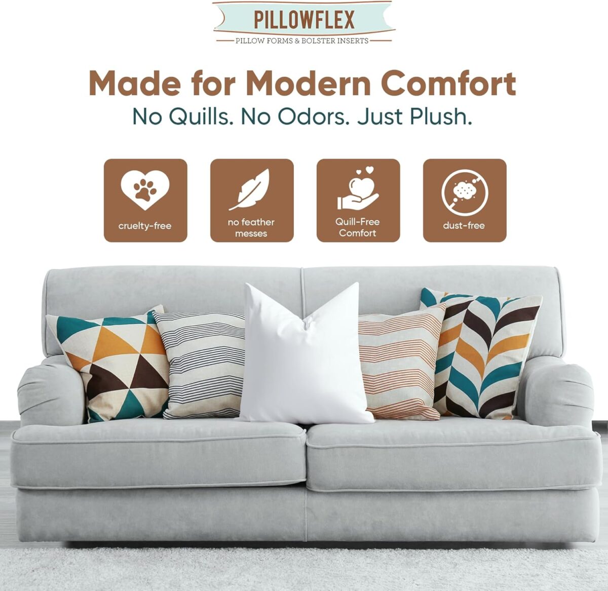 Pillowflex Synthetic Down Pillow Insert - 22x22 Down Alternative, Ultra Soft