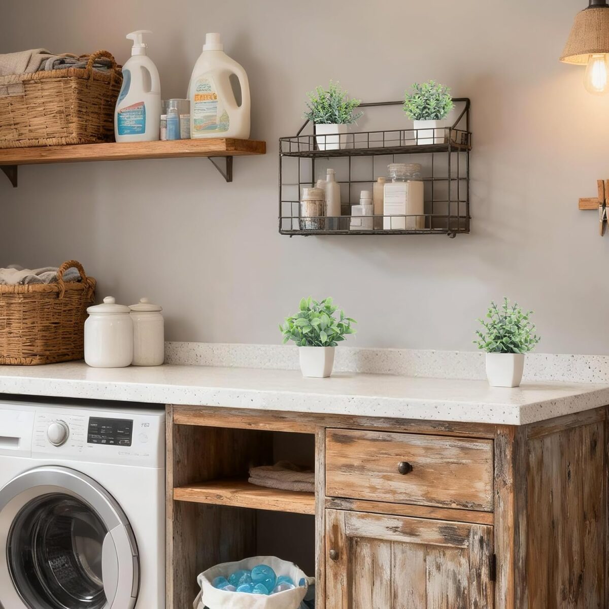 Der Rose 4 Pack Fake Plants Mini Artificial Greenery Potted Plants